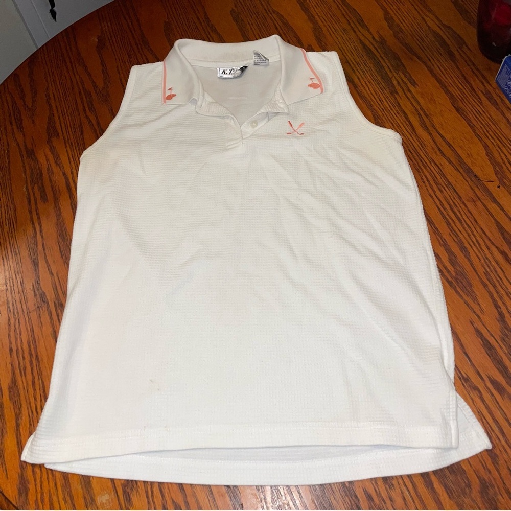 L T GOLF  White Sleeveless Muscle Tee